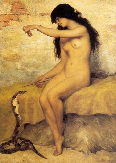 Paul Desire Trouillebert The Nude Snake Charmer oil painting image